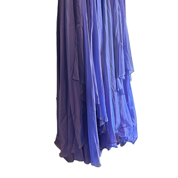 Sherri Hill VTG Maxi Dress Ball Gown Prom Sz 4 Purple Beaded Layered Sheer Fairy - Picture 2 of 12